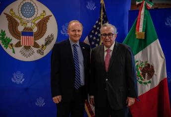 Gobernador Rocha Moya se reúne con el Cónsul de Estados Unidos en Hermosillo, Tim Stater