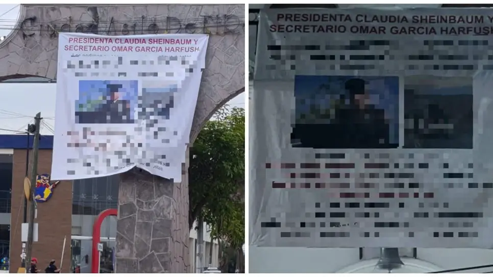 FOTO: Mantas en diferentes puntos del sur de Sinaloa.