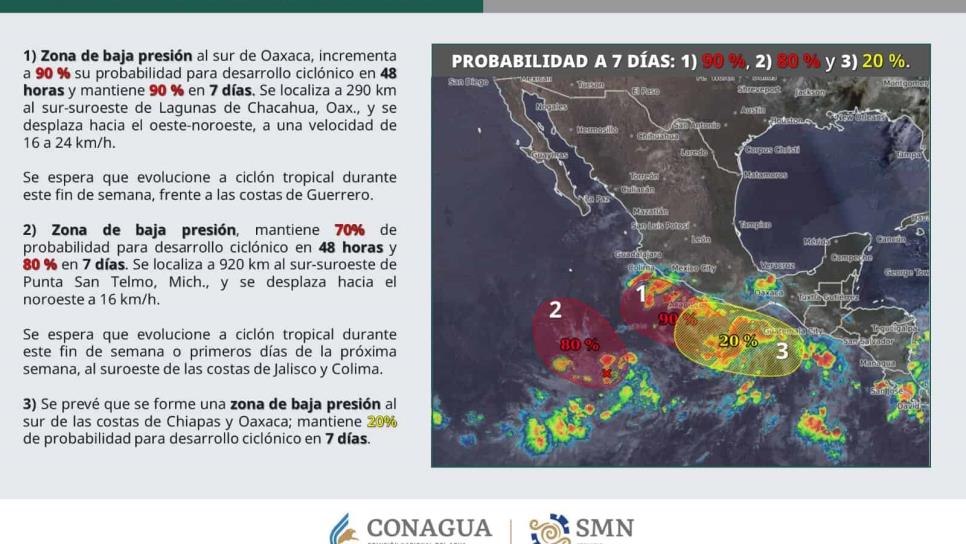 El SMN advierte posible formación de ciclón Bárbara en el Océano Pacífico El SMN advierte posible formación de ciclón Bárbara en el Océano Pacífico