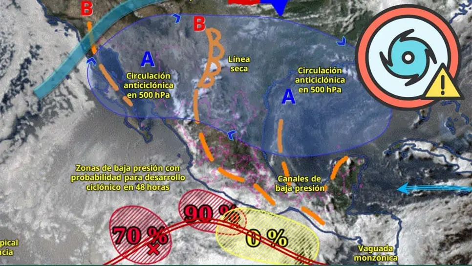 Los modelos de pronóstico indican la inminente formación de los ciclones. FOTO: SMN