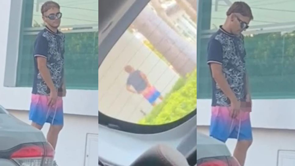 Joven orina en la vía pública de Los Mochis frente a decenas de personas Joven orina en la vía pública de Los Mochis frente a decenas de personas