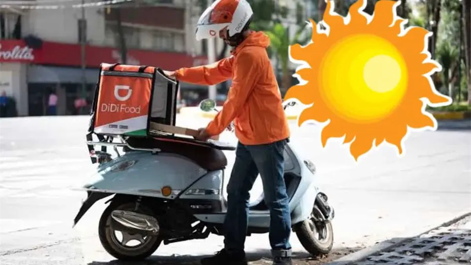 En Culiacán motociclistas de comida rápida así comienzan a protegerse del sol