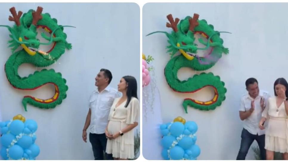 Digno de Dragon Ball: pareja revela género de su niña con maqueta de Shen Long Digno de Dragon Ball: pareja revela género de su niña con maqueta de Shen Long