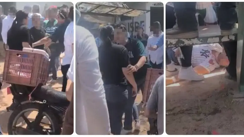 En un video difundido en redes, se aprecia el momento de la riña. (FOTO: Cortesía).