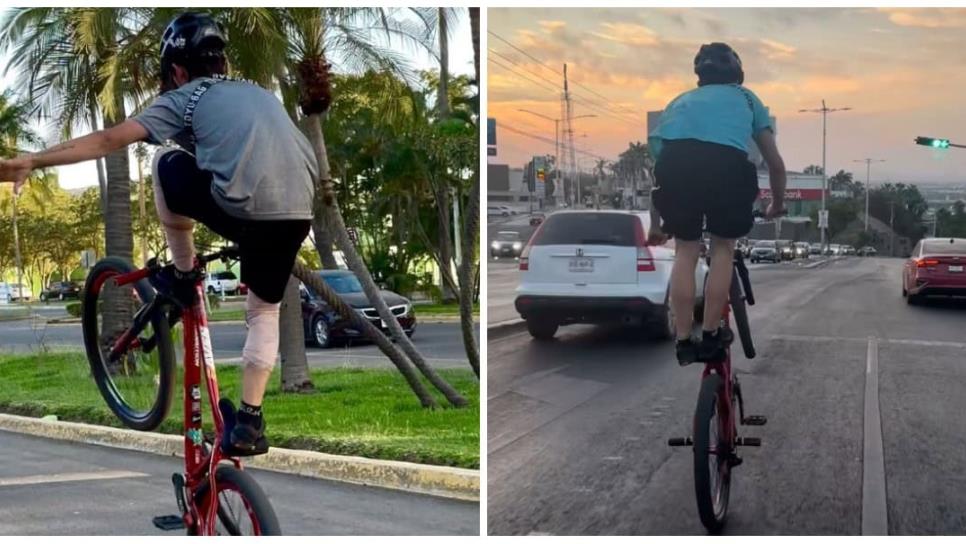Joven biker sortea las calles de Culiacán con sus habilidades en bicicleta | VIDEO Joven biker sortea las calles de Culiacán con sus habilidades en bicicleta | VIDEO