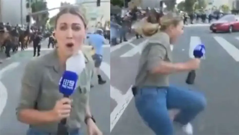 La reportera visiblemente afectada le respondió estar bien, pero todos los medios que cubrían el evento fueron testigos de la agresión a su compañera de profesión, por lo que muchos lo consideraron una agresión a los medios de comunicación