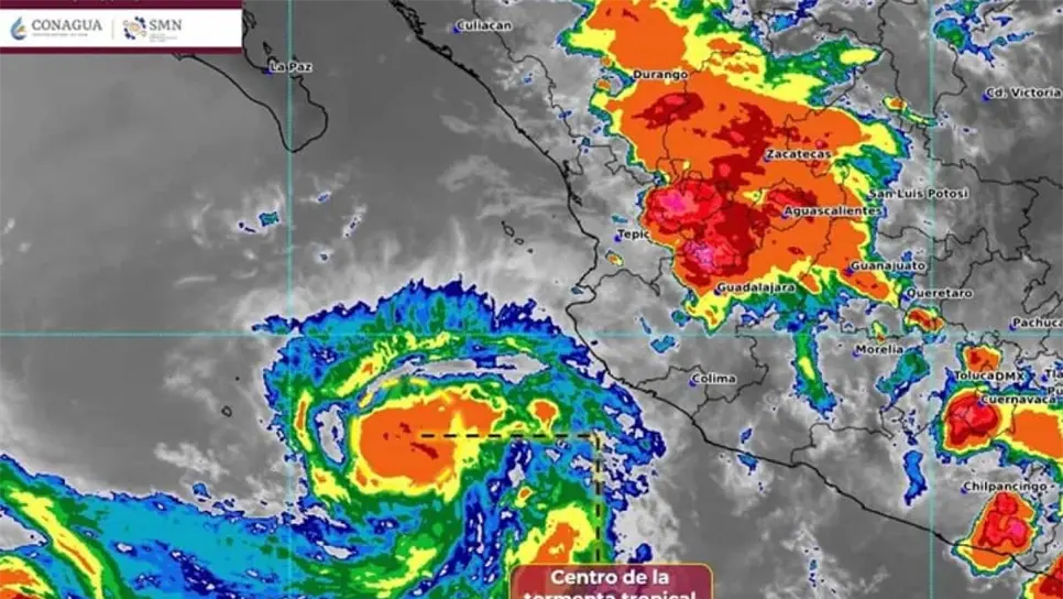 Bárbara continúa su desplazamiento hacia el noroeste. (FOTO: Conagua).