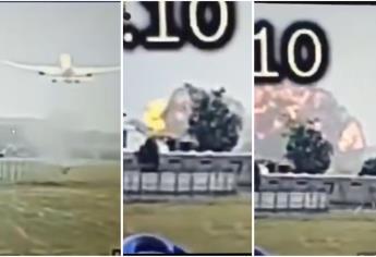 Momento exacto en que se estrella el avión de Air India que dejó 204 muertos | VIDEO