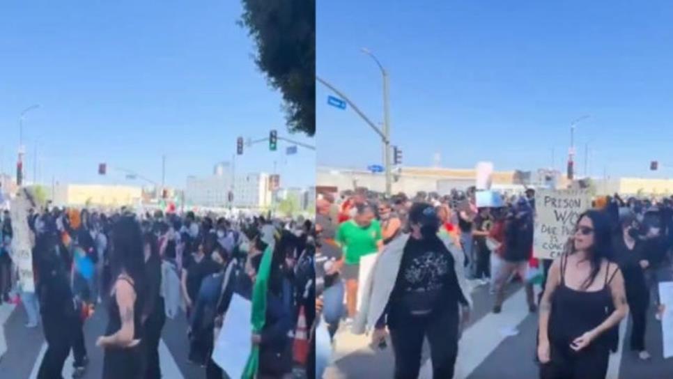 Mexicanos realizan baile del Payaso de Rodeo como acto de resistencia en protesta migratoria en Los Ángeles | VIDEO Mexicanos realizan baile del Payaso de Rodeo como acto de resistencia en protesta migratoria en Los Ángeles | VIDEO