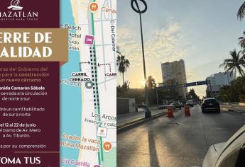 ¿Cuántos días y por qué estará cerrada parte de la avenida Camarón Sábalo en Mazatlán?