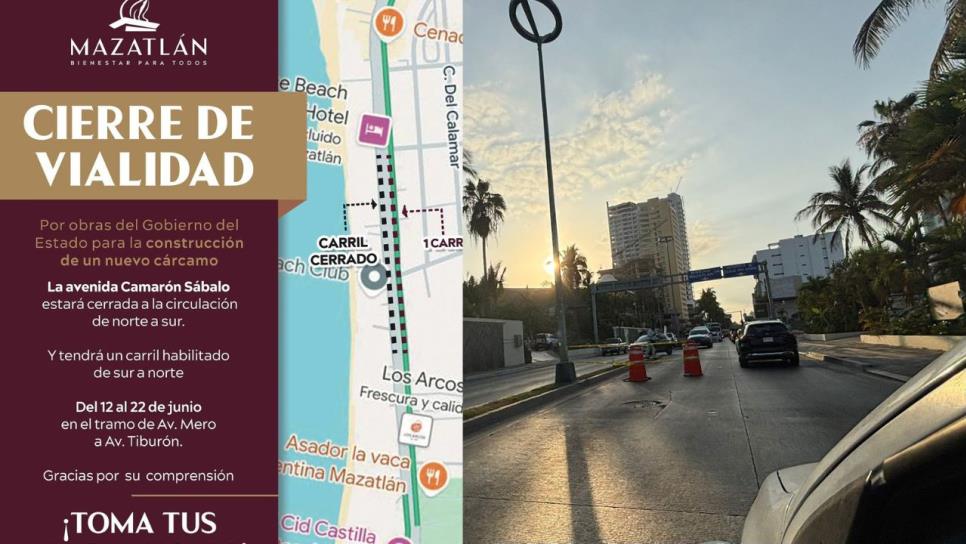 ¿Cuántos días y por qué estará cerrada parte de la avenida Camarón Sábalo en Mazatlán? ¿Cuántos días y por qué estará cerrada parte de la avenida Camarón Sábalo en Mazatlán?