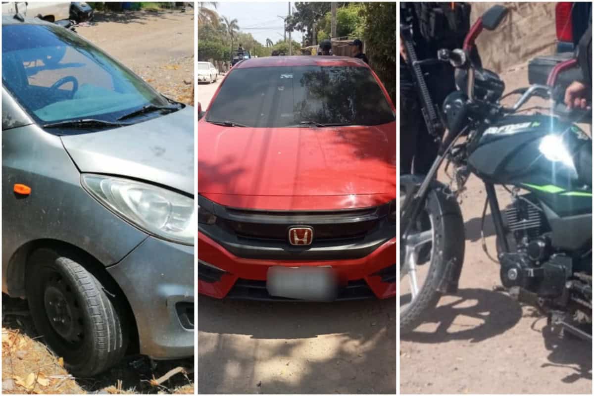 Dos vehículos y una motocicleta con reporte de robo fueron asegurados en Culiacán