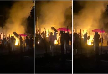 Se incendia negocio de comida rápida con todo y casa en comunidad pesquera de Ahome