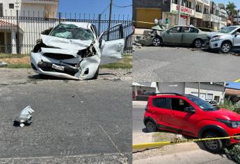 Mujer de 88 años muere en doble choque, sobre el bulevar Rosales en Los Mochis