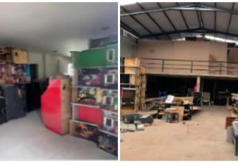 Aseguran megafábrica de máquinas tragamonedas en la colonia Lázaro Cárdenas, Culiacán