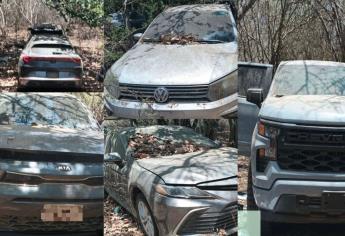 En El Quelite, Secretaría de Marina recupera 5 vehículos con reporte de robo