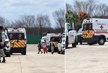 Llegan ambulancias de la Cruz Roja al operativo de la Benevento, Culiacán 