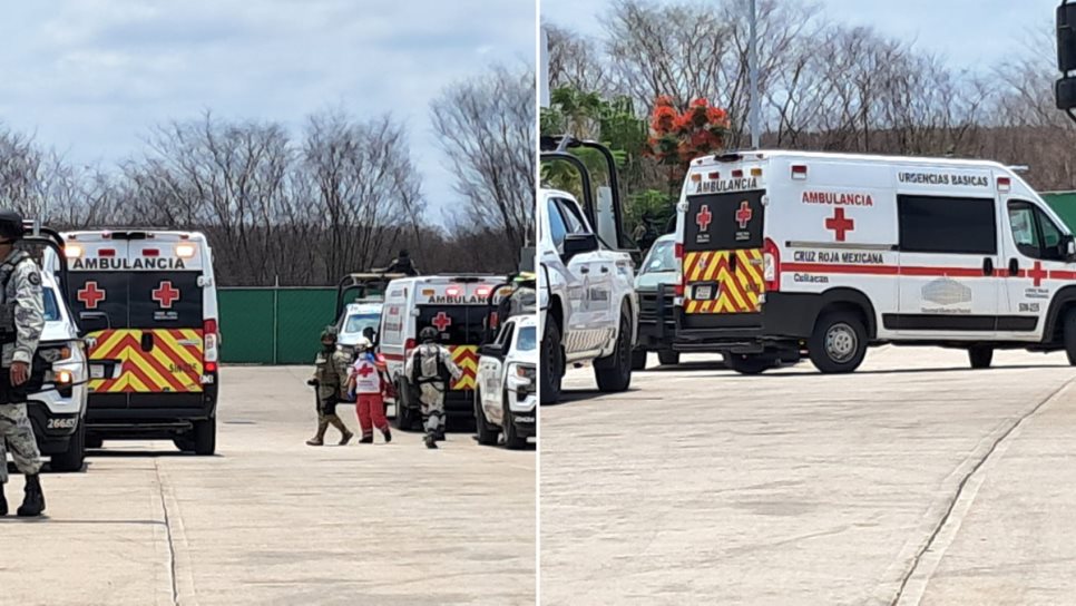 Llegan ambulancias de la Cruz Roja al operativo de la Benevento, Culiacán Llegan ambulancias de la Cruz Roja al operativo de la Benevento, Culiacán