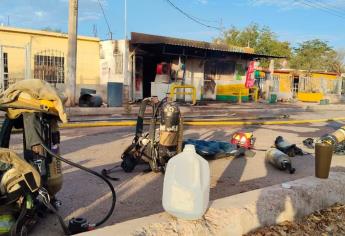 Tortillería y abarrote terminan consumidas por el fuego en Jahuara II, El Fuerte
