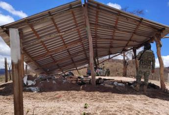Secretaría de Marina localiza y destruye 2 campamentos en Escuinapa