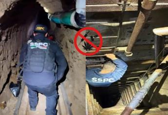 Hallan túnel en Baja California se utilizaba para transportar sustancias ilícitas hacia Estados Unidos