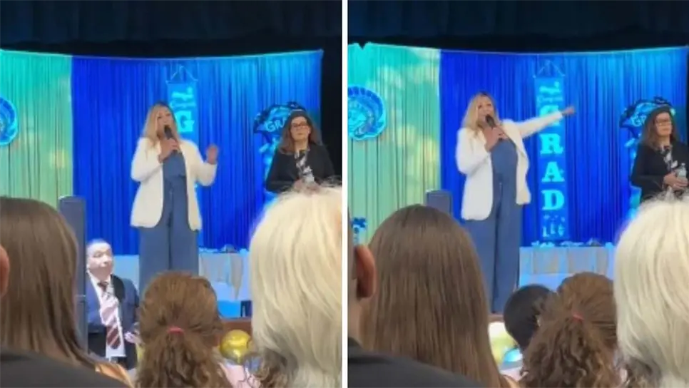 Una maestra fue la héroe de las personas quien se percató de la presencia de los elementos federales en la institución educativa, por lo que de inmediato tomó el micrófono para expresar lo que acontecía