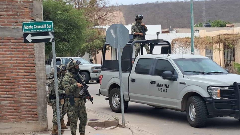 Marinos aseguran una casa en Alturas de Sur de Culiacán Marinos aseguran una casa en Alturas de Sur de Culiacán