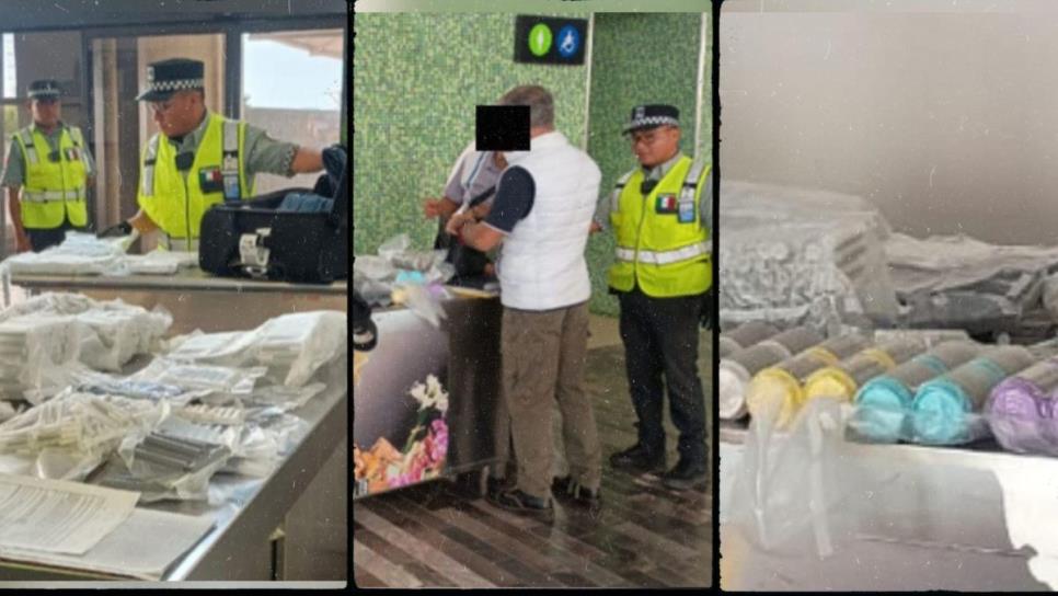 Detienen a un hombre en el aeropuerto de Los Mochis; transportaba mariguana