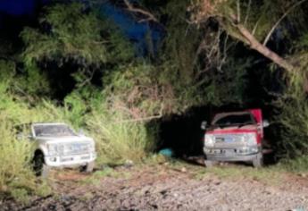 Aseguran dos camionetas equipadas para la guerra con blindaje artesanal, en Culiacancito