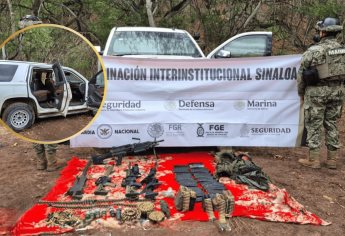 Secretaría de Marina decomisa vehículos blindados y armamento en San Ignacio