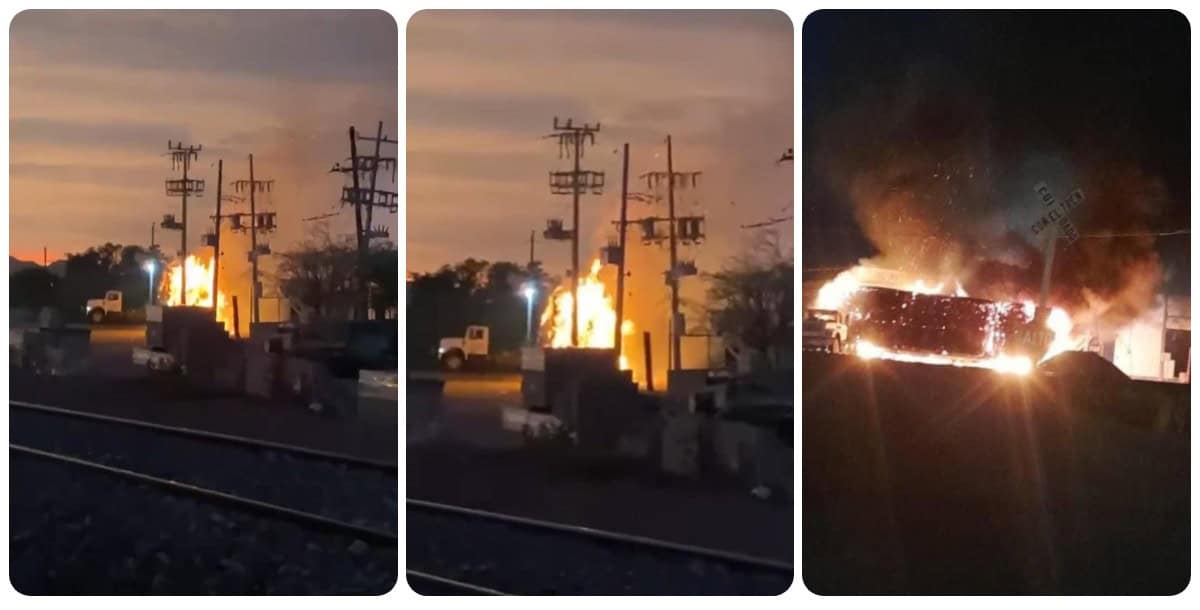 Vehículos de carga fueron incendiados y usados para bloquear las vialidades. (FOTO: Cortesía).