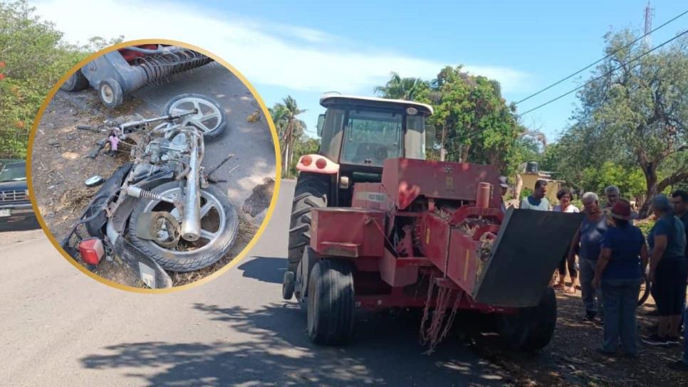 Tractor le pasa por encima a un motociclista en Guasave; lo reportan grave Tractor le pasa por encima a un motociclista en Guasave; lo reportan grave