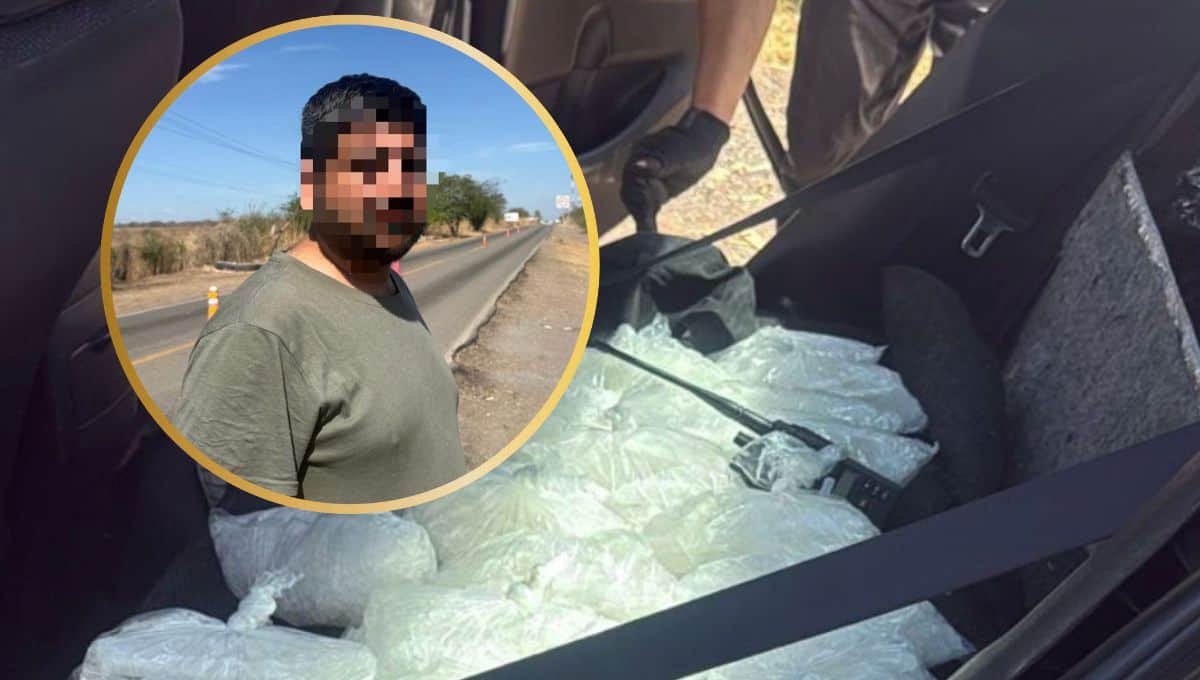 El sujeto fue detenido en las inmediaciones de la carretera Culiacán-Tamazula. FOTO: Luz Noticias.