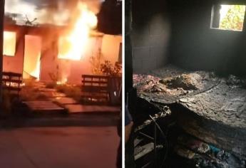 Joven trabajadora de la maquila y su hijo se quedan sin nada tras incendiarse su casa en Los Mochis