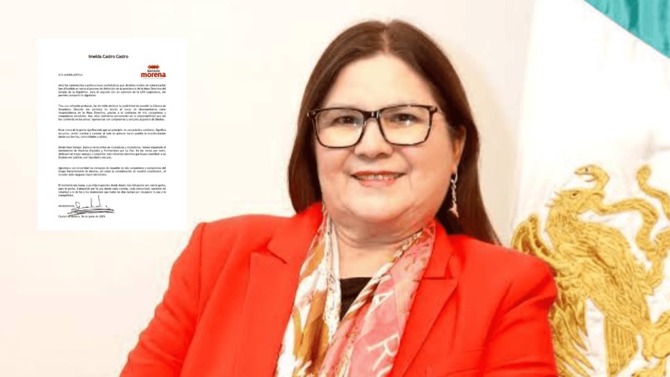 Se baja Imelda Castro de la contienda por la presidencia del Senado Se baja Imelda Castro de la contienda por la presidencia del Senado