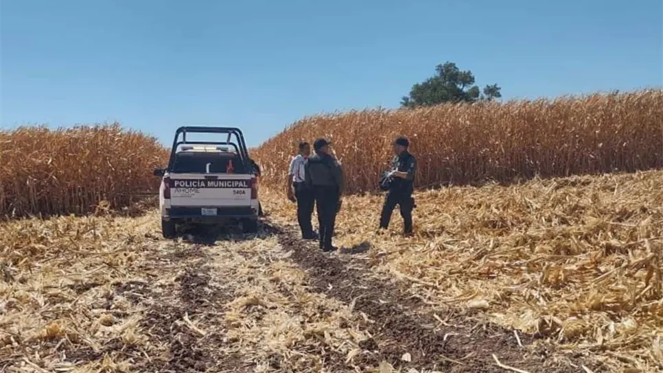 Los elementos policiacos en el sitio del hallazgo.