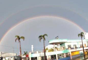 Lluvias le regalan a Mazatlán un arcoíris doble esta mañana de martes
