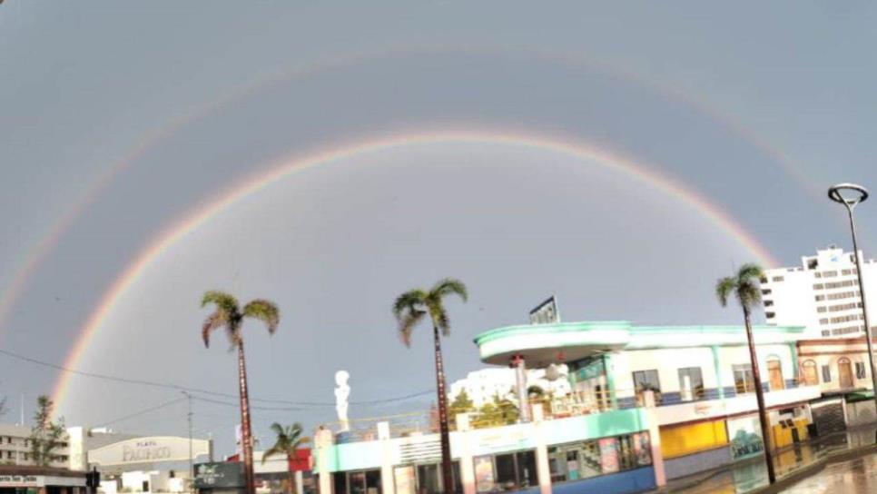 Lluvias le regalan a Mazatlán un arcoíris doble esta mañana de martes Lluvias le regalan a Mazatlán un arcoíris doble esta mañana de martes
