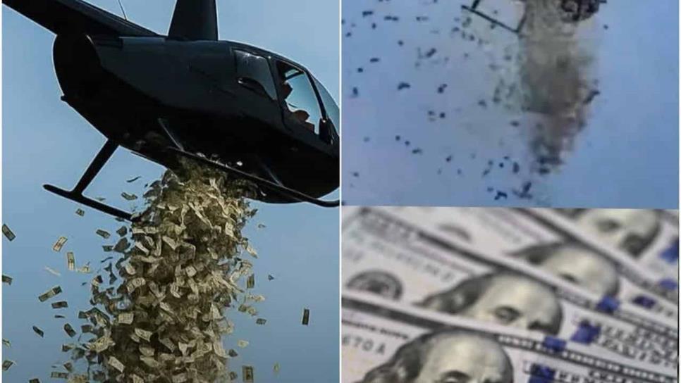 Helicóptero lanza miles de dólares en EU; fue la última voluntad de un empresario Helicóptero lanza miles de dólares en EU; fue la última voluntad de un empresario