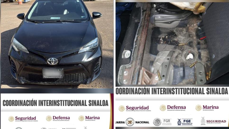 Las autoridades aseguran un vehículo con cartuchos útiles en la colonia Lomas de Tamazula en Culiacán