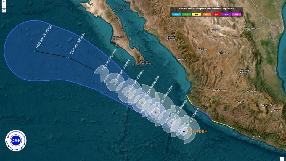 Flossie ya es huracán categoría 2; esta es su ubicación actual en el Océano Pacífico