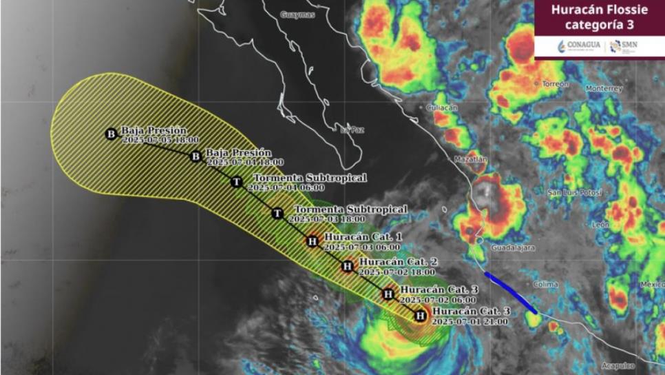 Huracán Flossie cobra fuerza y se intensifica a categoría 3