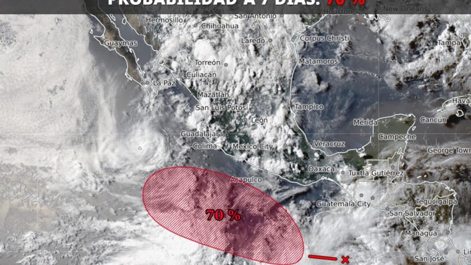 Se forma zona de baja presión frente a las costas de Chiapas