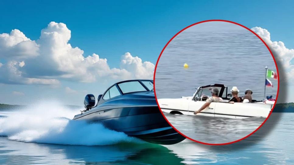 Este es el coche-lancha que puede circular por carretera y por agua Este es el coche-lancha que puede circular por carretera y por agua