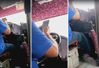 Captan a chófer de la ruta Peni en Culiacán utilizando el celular mientras maneja