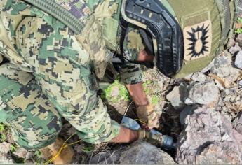 Militares aseguran artefactos explosivos improvisados y municiones en Escuinapa