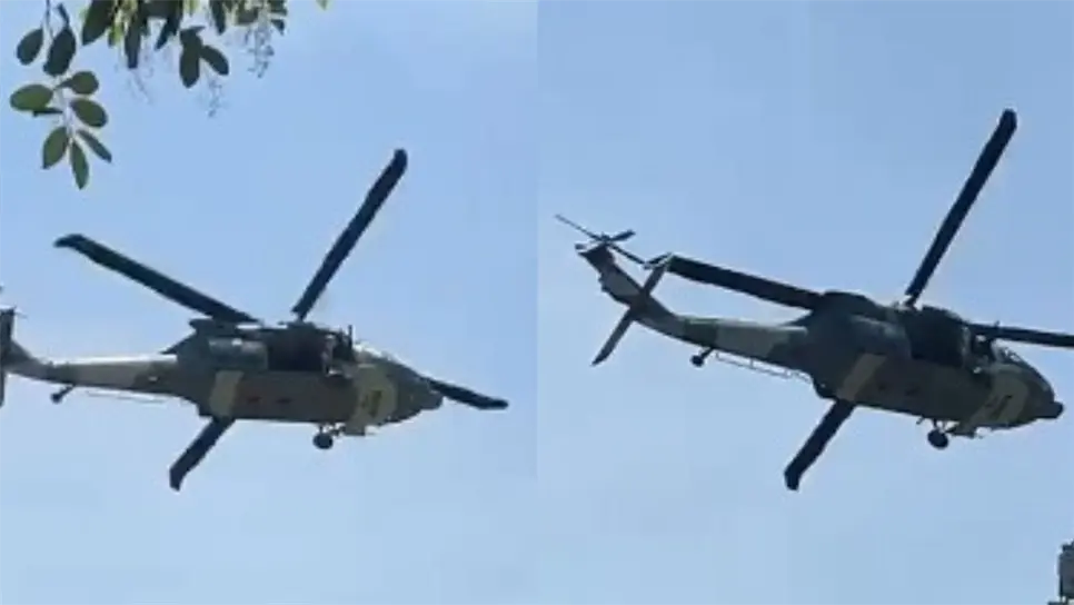 Se dijo que al menos dos helicópteros de las fuerzas aéreas realizaron recorridos en dicho municipio