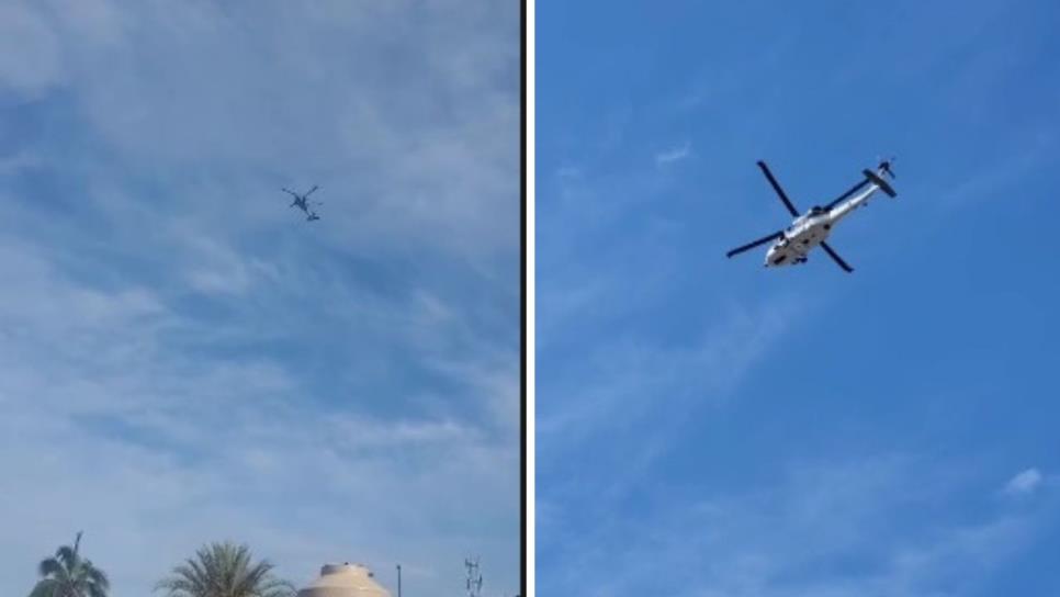Helicóptero militar sobrevuela a baja altura Mazatlán Helicóptero militar sobrevuela a baja altura Mazatlán