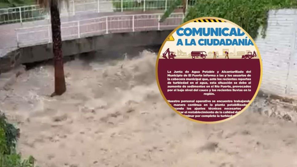 Lluvias provocan turbiedad en agua potable de El Fuerte Lluvias provocan turbiedad en agua potable de El Fuerte
