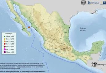 Sismo de magnitud 4.4 se registra al suroeste de Ahome, Sinaloa